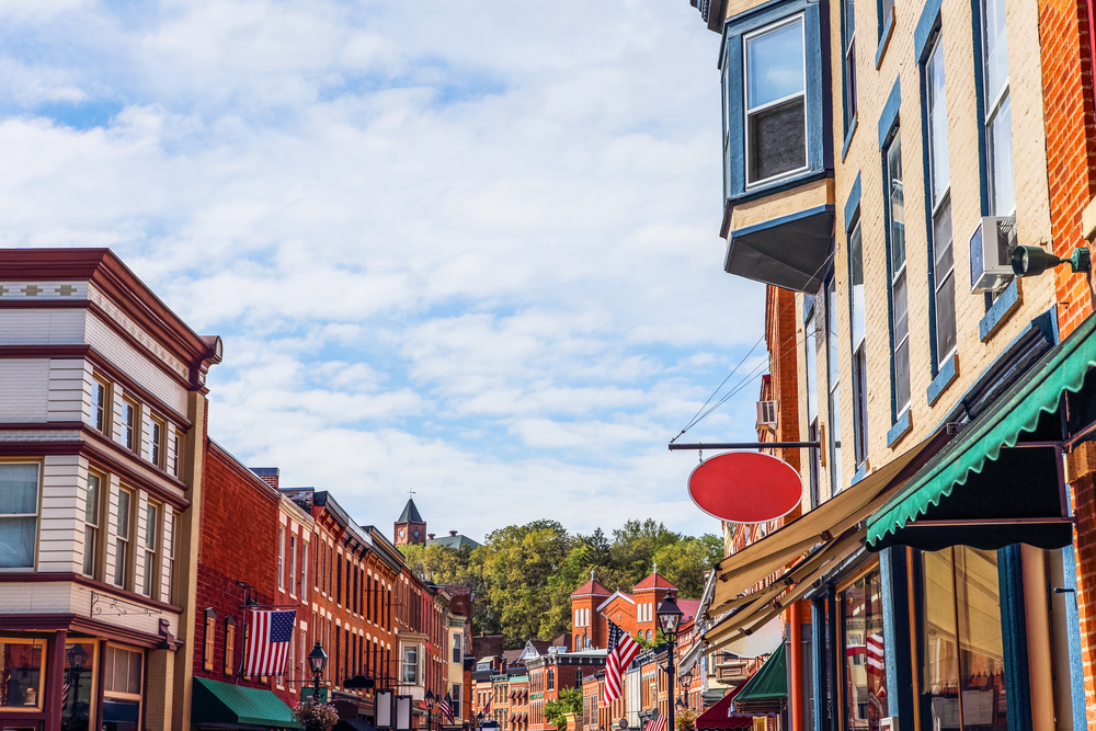 Shops along main street, Galena, Illinois.