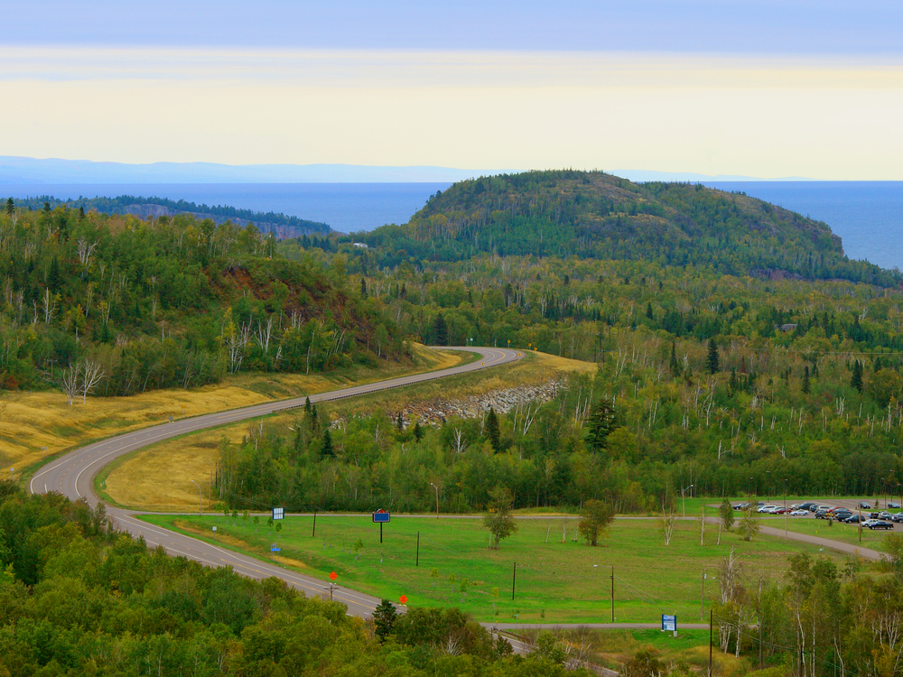 Highway 61 on the North Shore of Lake Superior. Article is about  North Shore Minnesota. 